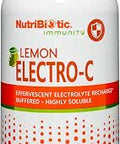 NutriBiotic Lemon ElectroC Vitamin C and Electrolyte Powder 850 Mg Vitamin C Per Serving Effervescent Electrolyte Recharge Buffered and Highly Soluble of Calories Gluten and NonGMO 16 OZ