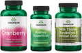 Swanson Cleanse Bundle: Cranberry Supplement - Kidney Essentials - Milk Thistle Dandelion and Yellow Dock