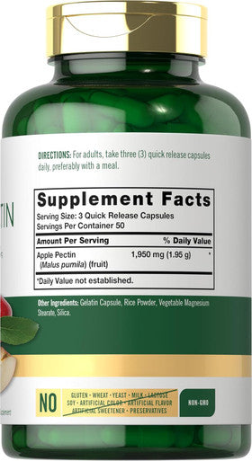 Carlyle Apple Pectin | 1950mg | 150 Capsules | Non-GMO & Gluten Herbal Supplement