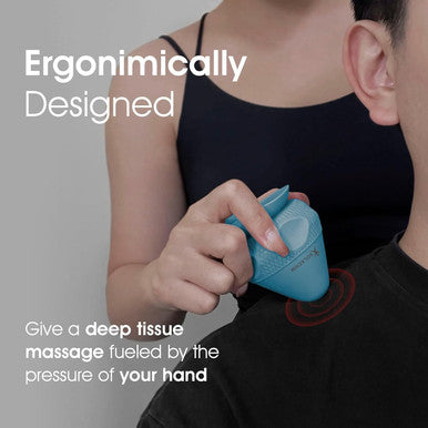 Solacium Mountable Massage Therapy Tool - Multi-Surface Suction Cup Wall Massage Tool For Sore Muscles, Myofascial Release, Stress Relief, Trigger Point And Deep Tissue Massage (Light Blue)