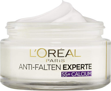 L'Oreal Paris Anti-Wrinkle Expert Day Cream 55+ Anti-Ageing Moisturiser With Calcium Reduces Deeper Wrinkles The Skin Is Firmed And Moisturised For 24 Hours 50 Ml