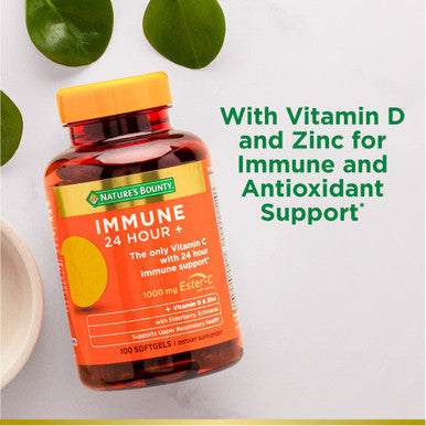 Nature's Bounty Immune 24 Hour + 24 Hour Immune Support From Ester C 100 Rapid Release Softgels 100 Count