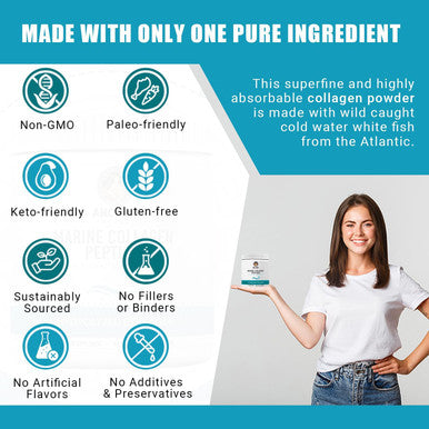 Ancient Bliss Wild-Caught Marine Fish Collagen Peptides Powder, Flavorless Collagen Protein Supplement With Type 1, Non-Gmo, Gluten-, Amino Acid Supplement For Skin, Hair And Nails, 15.87 Oz