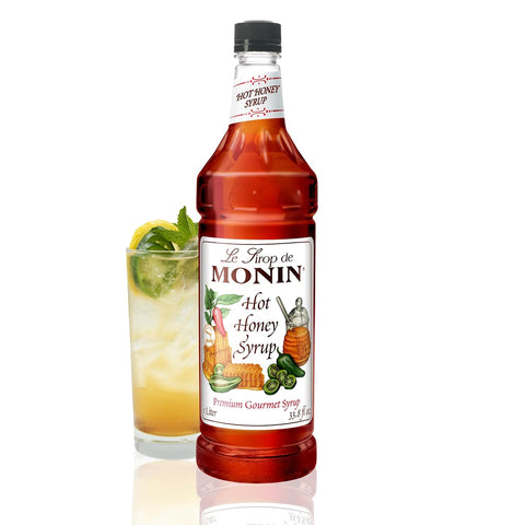 Monin - Honey Syrup, Smooth Sweet Honey Flavor, Great for Teas, Lemonades, Cocktails, & Coffee, Gluten-Free, Non-GMO (1 Liter)
