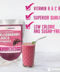 Xprs Nutra Elderberry Juice Powder - Elderberry Powder Organic Fruit Juice Mix - Powdered Elderberries Supplement Rich In Vitamins A And C (8 Oz)