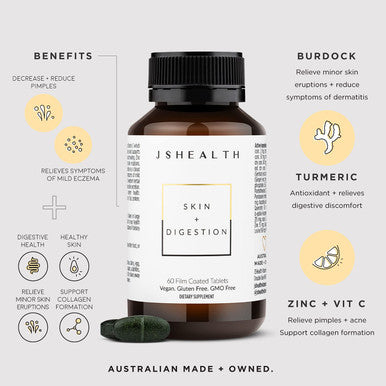 JSHealth Vitamins Digestion Support Bundle - Includes Detox + Debloat Liver Health Formula & Skin + Digestion Supplements