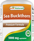 Best Naturals Sea Buckthorn Oil Powder Capsules 5000 mg Equiavelnt 240 Capsules - Non-GMO Gluten - Contains Naturally Occuring Omega-7 Palmetoleic Acid