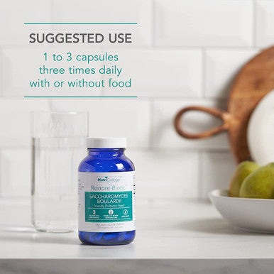 NutriCology RestoreBiotic Saccharomyces Boulardii GI Health Probiotic 120 Vegetarian Capsules