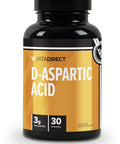 VitaDirect DAspartic Acid DAA Pills Supplement for Men 750 mg 120 Vegetarian Capsules