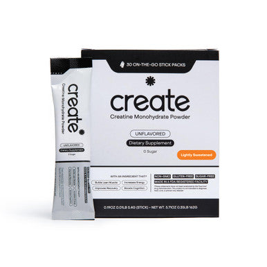 Create Single Serve Creatine Monohydrate Powder 5g Creapure Creatine | Redefining Strength Energy & Recovery | Sugar-Free Vegan Non-GMO | Unflavored Lightly Sweetened 0 Calories | 30 Packets