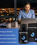 Caffeine Pills With L-Theanine For Focused Energy Smooth & Clean Energy Supplement For Focus & Performance No Crash No Jitters Nootropic Brain Booster With Yerba Mate 60 Vegan Energy Pills