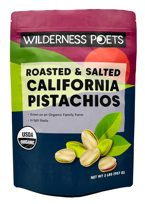 Wilderness Poets Organic California Pistachios Roasted with Sea Salt In Shell (8 Ounce)