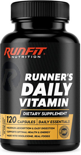 Runner'S Daily Vitamin - Multivitamin For Runners - Boosts Energy & Endurance - Immune Support - Made From Real Foods & Gentle On Your Stomach - 120 Liquid-Filled Caps - 2 Month Supply