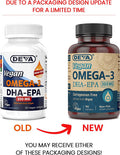Deva Vegan DHA-EPA Nutritional Supplement, Non-Fish Derived from Algae, 300 mg Potency, 90 Vegetarian Softgels - Pack of 2