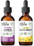 Wild & Organic Vitex Tincture 2 Fl Oz & Maca Root Tincture 2 Fl Oz