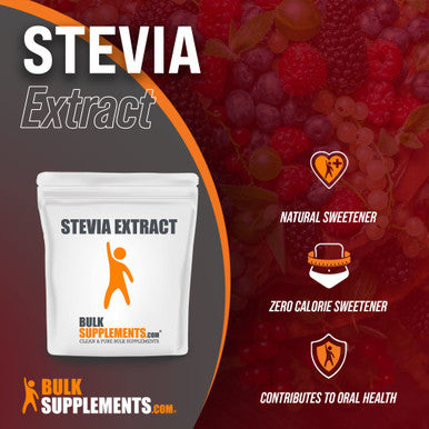 BulkSupplements Stevia Extract Powder - Substitutes - Pure Stevia Powder - Alternative - Zero Calorie Sweetener - Keto Sweetener - Substitute for Baking (250 Grams - 8.8 oz)