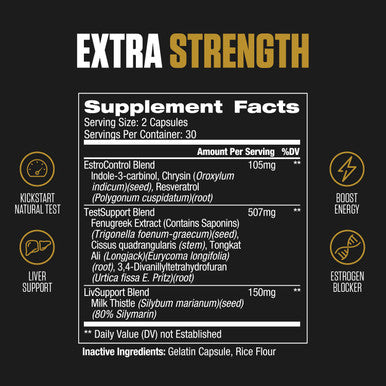 EPN Supplements Pct Support Extra Strength 8X | #1 Rated Post Cycle Supplement For Men | Increase Levels, Block Estrogen, Liver Support | 8 Powerful Ingredients W/Fenugreek, Milk Thistle + More - 60 Pills