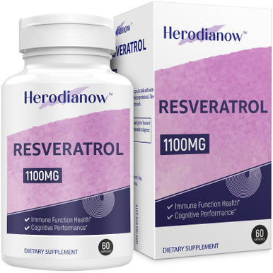 Herodianow Ultra High Purity Resveratrol, 1100Mg Trans-Resveratrol Supplement, Aging, Immune System, 60 Capsule(Pack Of 1)
