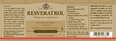 Solgar - Resveratrol 100 Mg 60 Vegetable Capsules