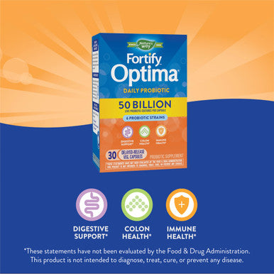 Nature'S Way Fortify Optima Daily Probiotic For Men And Women, Supports Digestive, Immune, And Colon Health*, 30 Vegan Capsules