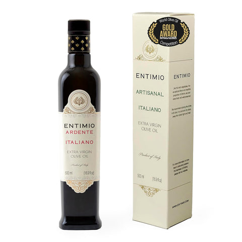 Entimio Ardente Organic Italian Extra Virgin Olive Oil from Italy, 600+ mg/kg High in Polyphenols, 2025 Gold Winner, Sicily Early Harvest evoo, Cold Extracted, Lab Tested - 16.9 fl oz