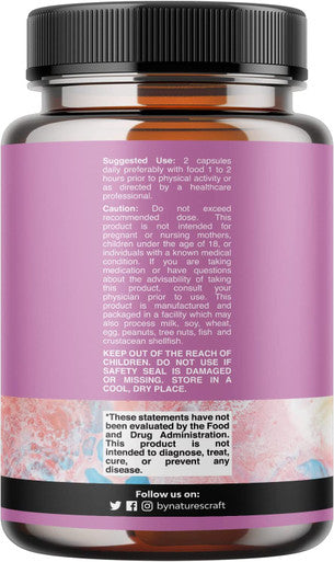 Natures Craft Bigger Butt and Breast Enhancement Pills for Women Advanced Herbal Formula for Breast Shape and Size Support Butt Support Supplement Women's Wellness 60 Capsules