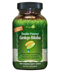 Irwin Naturals Double-Potency Ginkgo Biloba 240Mg Extra Strength Brain Health Supplement - Enhance Memory Mental Focus Alertness Concentration & Herbal Energy Booster - 60 Liquid Softgels