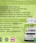 L Lysine 500mg Capsules Immune Support, Cold Sores, Joint Health & Brain Functioning - Amino Acid for Men and Women- 100 Capsules- Made in USA by Amate Life