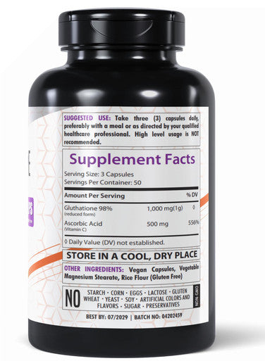 Healthfare Glutathione 1000Mg | 150 Capsules | Gsh L-Glutathione Reduced | Antioxidant Support | Gluten-Free & Non-Gmo | Made In The Usa