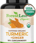 Forestleaf Turmeric Supplement Extra Strength 2265Mg - Turmeric Curcumin Supplement W/Bioperine Black Pepper - Tumeric And Ginger Supplements 95 Curcuminoids Supports Immune & Joint Health 120 Caps