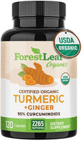 Forestleaf Turmeric Supplement Extra Strength 2265Mg - Turmeric Curcumin Supplement W/Bioperine Black Pepper - Tumeric And Ginger Supplements 95 Curcuminoids Supports Immune & Joint Health 120 Caps