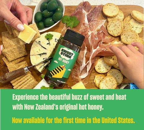 Sweet Sting Manuka Hot Honey Ã¢â‚¬â€œ Wild New Zealand Honey Infused with mild Chili Heat | 11.6 oz Squeeze Bottle | Gourmet Drizzle for Cheese Boards, Pizza, Wings, Cocktails | No Corn Syrup, Gluten-Free