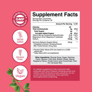 Natures Craft Hormone Balance for Women of All Ages - PMS Gummies and Cycle Support Supplements for Women with Vitamin B6 and Dong Quai Gummy Vitamin - Menopause and Mood Support Supplement PMS Support for Women