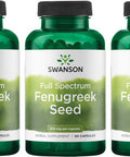 Swanson Full Specturm Fenugreek Seed - Herbal Supplement - (610 Milligrams 90 Capsules) 3 Pack