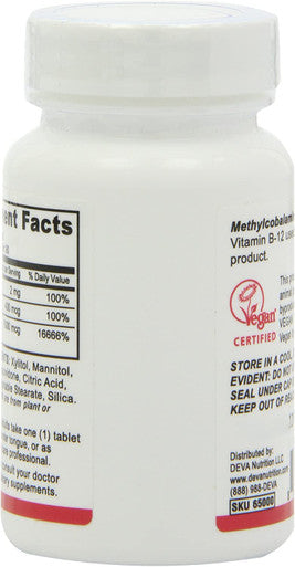 Deva Vegan Vitamin B-12 Fast Dissolve Lozenges 90 Tablets (2 Pack)