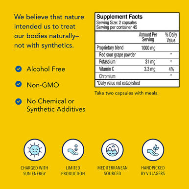 North American Herb Spice Resvital 90 Capsules Crude Red Sour Grape Supports a Healthy Circulatory Response NaturalSource Antioxidants Vitamin C NonGMO 45 Servings