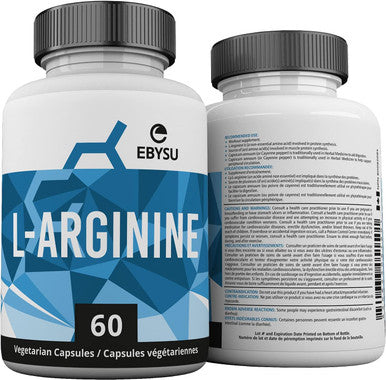 EBYSU L-Arginine Supplement 60 Pills Amino Acid Capsules Workout Supplement