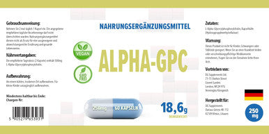 Alpha Gpc Choline 500Mg Serving 60 Vegan Capsules, 3Rd Party Lab Tested, High Strength Supplement, No Fillers Or Bulkers, Gluten And Gmo