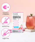 Teazen 4 Flavors 40 Sticks Variety Pack Kombucha Peach Pineapple Mango Guava Shine Muscat Flavor (40 Sticks)