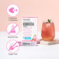 Teazen 4 Flavors 40 Sticks Variety Pack Kombucha Peach Pineapple Mango Guava Shine Muscat Flavor (40 Sticks)