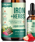 Liquid Iron Supplement For Women, Men, Iron Drops With Women'S Health Herb Blend, Calcium, Zinc & Multivitamin - Support Blood Builder, Skin, Energy, Immune For Iron Deficiency, Anemia, Vegan 2 Fl Oz