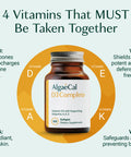 ALGAECAL 4-in-1 Vitamin D3 K2 Complete - ADK Vitamin Supplement Enhanced Immune Support & Bone Health with D3 K2 A & E - Whole Body Wellness & Bone Strength 60 Easy-Swallow Softgels Made in USA
