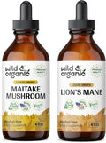 Wild & Organic Maitake Mushroom Tincture 4 Fl Oz & Lion'S Mane Tincture 4 Fl Oz