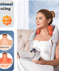 Neck Massager For Neck Pain Relief, 4D Deep Kneading Massagers With 6 Massage Nodes, Cordless Shiatsu Neck And Shoulder Massage Pillow With Heat For Neck, Traps, Back & Leg, Gifts - Gray