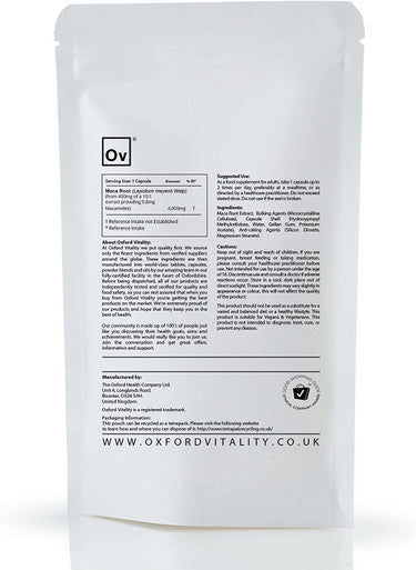 Maca Root Capsules | 4,000mg Ultra Strength Supplements for Women & Men | Energy & General Health | Oxford Vitality