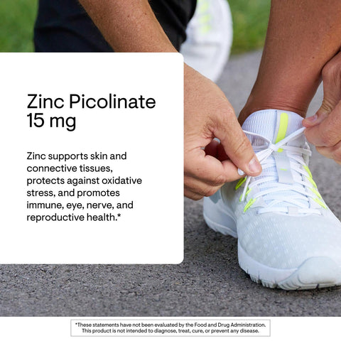Thorne - Zinc Picolinate 15 Mg - Highly Absorbable Zinc Supplement - Supports Immune System Eye Skin & Reproductive Health - Third-Party Certified - Gluten Dairy & Soy-Free 60 Capsules