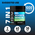 DEDICAD Nad+ Supplement 1000Mg - Pure Nad Supplement Combined To Resveratrol Quercetin Berberine Fisetin Tmg And Grape Seed Energy And Dna Repair Aging Defense Brain Function - 60 Capsules