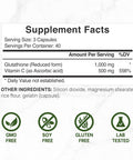 Deal Supplement Glutathione Supplement 1000mg Per Serving 98% Purity | Plus Vitamin C 500mg Active Reduced Form (GSH) | Intracellular Antioxidant Supports Detoxification & Immune Health