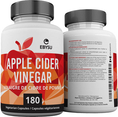 EBYSU Apple Cider Vinegar Capsules - 180 Count - Digestion Support Supplement for Men and Women - ACV