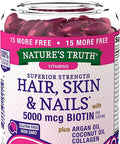 Nature's Truth Superior Strength Hair/Skin/Nails with Argan/Coconut Oil/Collagen (Pack of 2)
